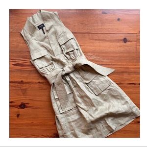 Laundry by Shelli Segal belted khaki safari dress